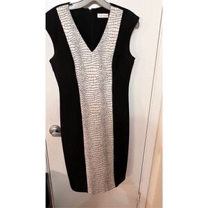 CALVIN KLEIN BLACK WHITE DRESS WOMENS SIZE 6